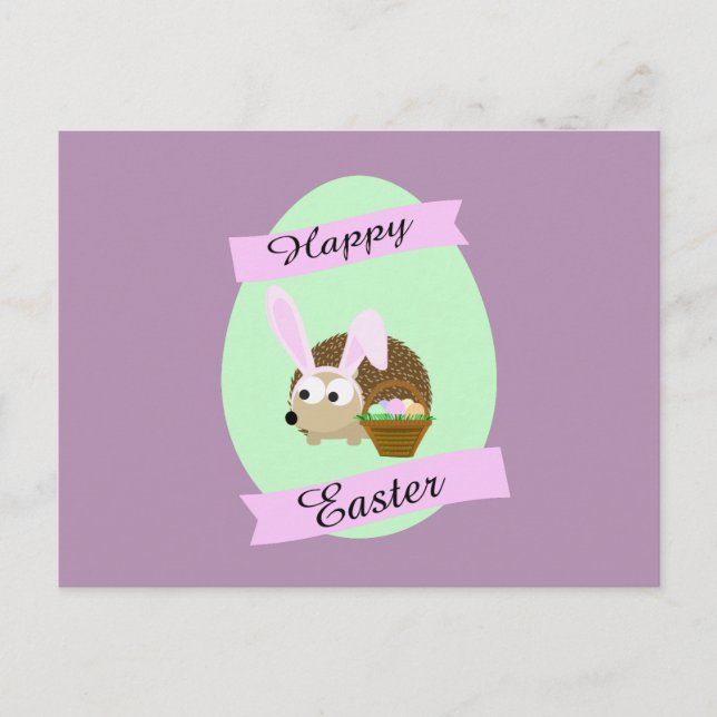 Postal Festiva Hedgehog Easter Bunny (Anverso)