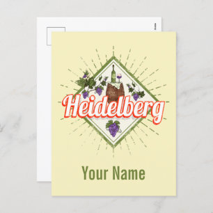 Postal Festiva Heidelberg am Neckar Alemania Retro Vintage