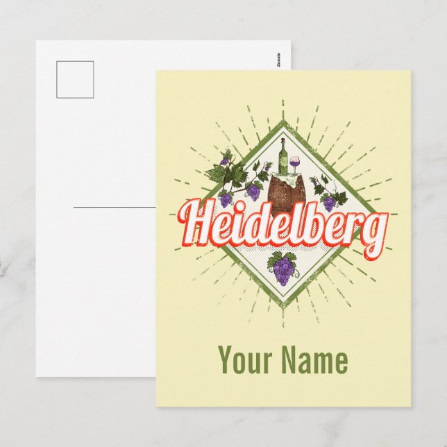 Postal Festiva Heidelberg am Neckar Alemania Retro Vintage (Anverso / Reverso)