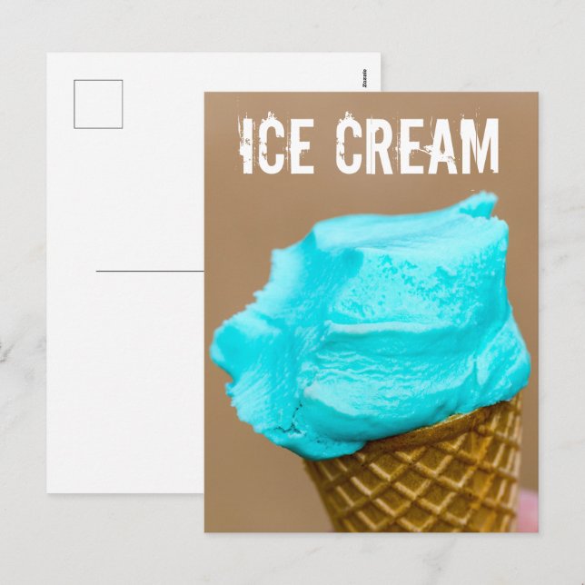 Postal Festiva Helado con macro de gofre (Anverso / Reverso)
