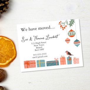 Postal Festiva Hemos mudado a los Navidades nórdicos Baubles & Ho