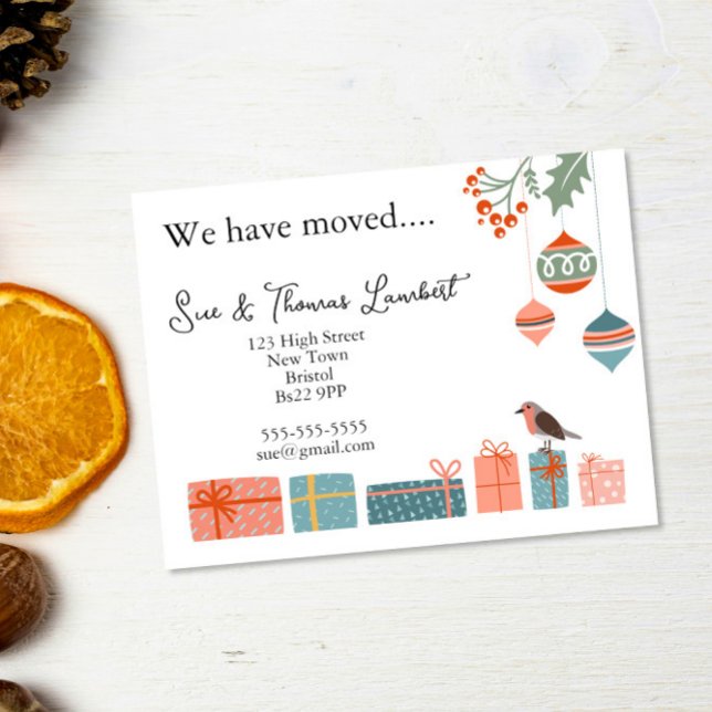 Postal Festiva Hemos mudado a los Navidades nórdicos Baubles & Ho (Subido por el creador)