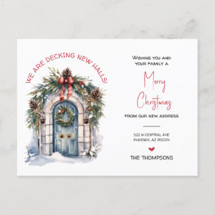 Postal Festiva Hemos mudado a nuevos Navidades de casa moviendo I