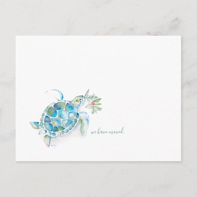 Postal Festiva Hemos trasladado a Navidades de tortugas tropicale (Anverso)