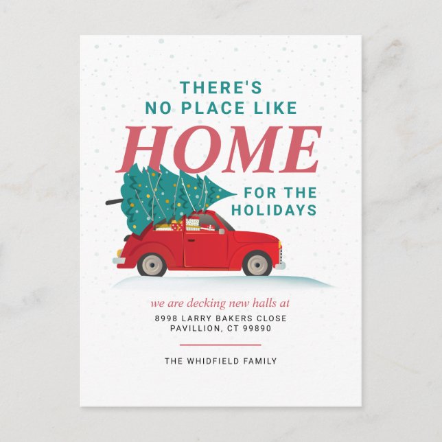 Postal Festiva Hemos trasladado a Navidades de vacaciones Invitac (Anverso)