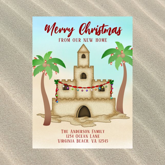 Postal Festiva Hemos trasladado a Sandcastle a nuevos Navidades d (Subido por el creador)