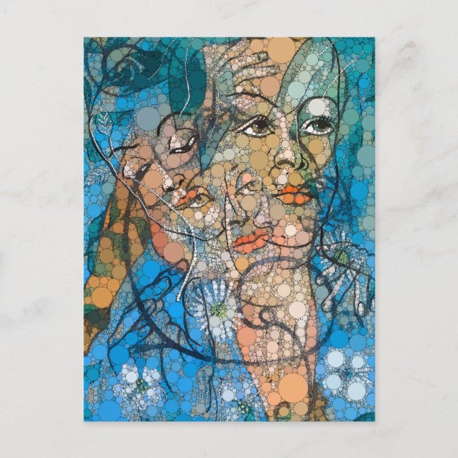 Postal Festiva Hera, puntos infinitos por Francis Picabia (Anverso)