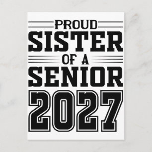 Postal Festiva Hermana Orgullosa de la Clase de 2027 Camiseta