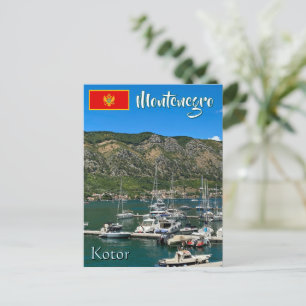 Postal Festiva Hermosa bahía de Kotor en Montenegro viaje