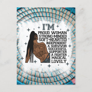 Postal Festiva Hermosa sista melanin mujer chica negro magia dive