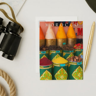 Postal Festiva Hermosas Especias Coloridas De Marrakech