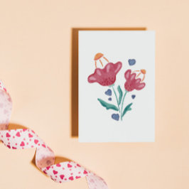 Postal Festiva Hermosas flores psicodélicas