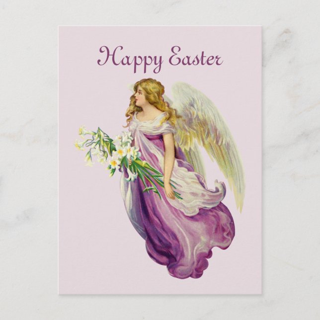 Postal Festiva Hermoso Ángel de Pascua (Anverso)