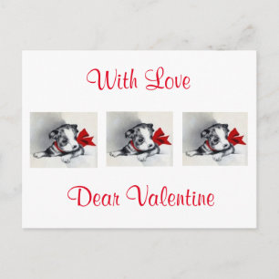 Postal Festiva Hermoso cachorro vintage de Boston Terrier