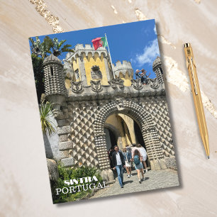 Postal Festiva Hermoso Castillo Sintra Portugal Fotografía Viaje