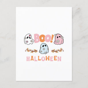 Postal Festiva Hermoso florecimiento de Halloween: fantasmagórico