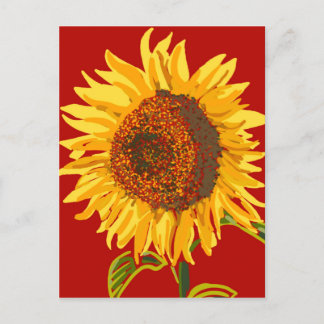 Postal Festiva Hermoso gran girasol 