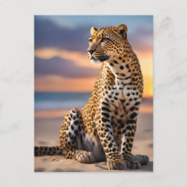 Postal Festiva Hermoso leopardo