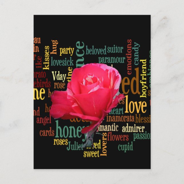 Postal Festiva Hermoso y encantador diseño de San Valentín (Anverso)