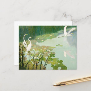 Postal Festiva Herones en verano por Newell Convers Wyeth