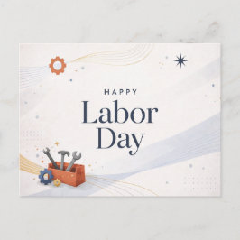 Postal Festiva Herramientas modernas Feliz Día del Trabajo