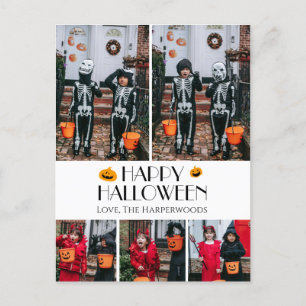 Postal Festiva ¡Hey Boo! Fotos familiares de Halloween fantasmale