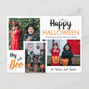 Postal Festiva Hey Boo Spooky Collage de fotos familiar de Hallow