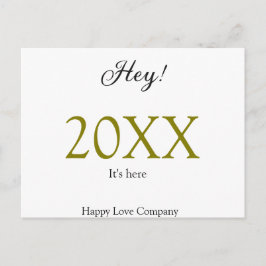 Postal Festiva Hey it's new year add year gold black simple. Mini