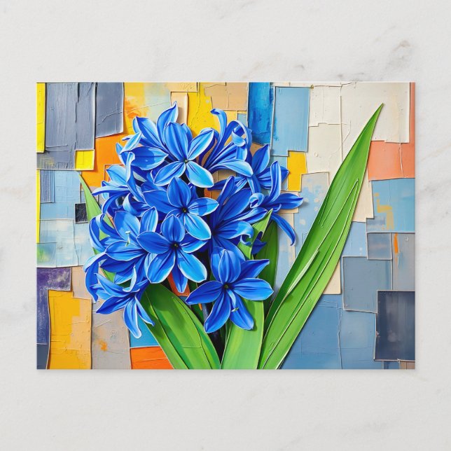 Postal Festiva Hiacinth vibrante en estilo abstracto moderno (Anverso)