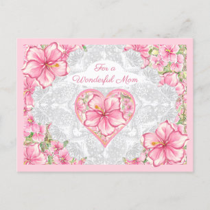 Postal Festiva Hibiscus & lace PINK