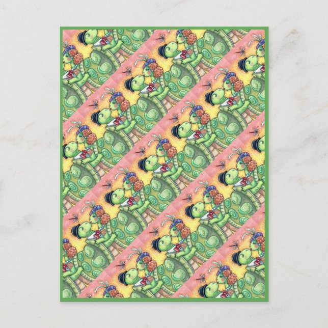 POSTAL FESTIVA HIDROMASAJE DE TORTUGAS, TARPÓN CUTIDO VALENTINA (Anverso)