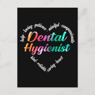 Postal Festiva Higiénico dental Palabra de corazón Nube acuarela
