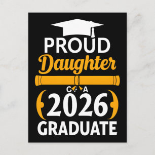 Postal Festiva Hija orgullosa de un graduado de la promoción de 2