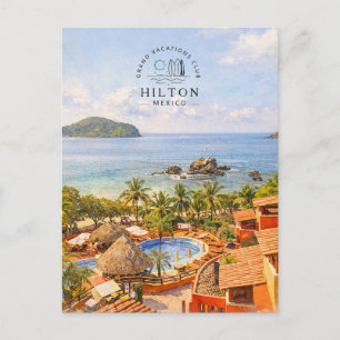 Postal Festiva Hilton Grand Vacations Club   Acuarela de México