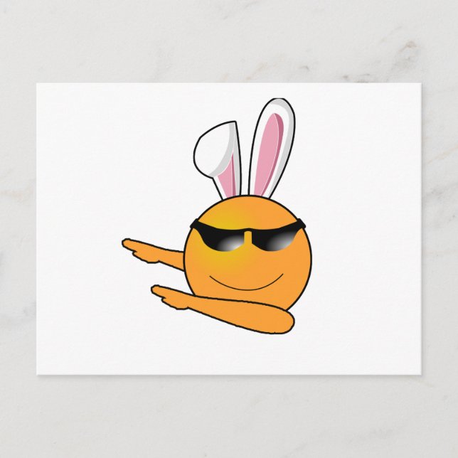 Postal Festiva Hip Hop Emoji Huevo Conejo Niños De Pascua Adultos (Anverso)