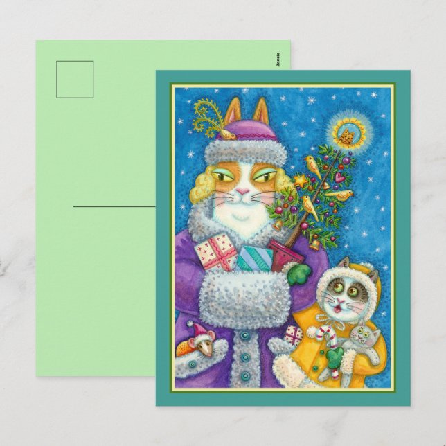 POSTAL FESTIVA HISS N' FITZ CUBRE NAVIDADES COMPRANDO, ÁRBOL DE P (Anverso / Reverso)