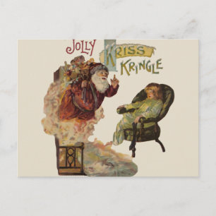 Postal Festiva Historias de Santa Kris Kringle Impresión de arte