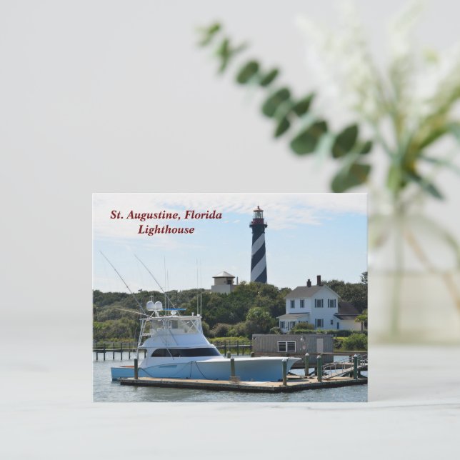 Postal Festiva Histórico faro de St. Augustine, Florida (Anverso de pie)