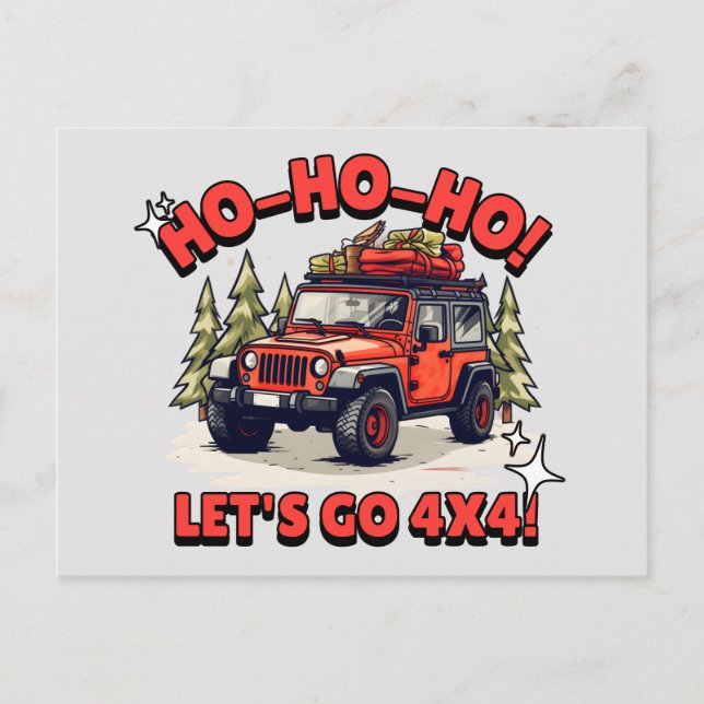 Postal Festiva ¡Ho-Ho-Ho! ¡Vamos 4x4! (Anverso)