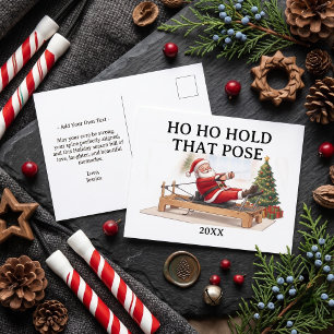 Postal Festiva Ho Ho Mantén Esa Pose Santa Divertido Pilates Navi