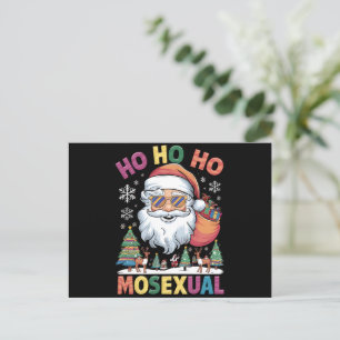 Postal Festiva Ho Ho Navidades homosexuales de Santa Holiday Orgu