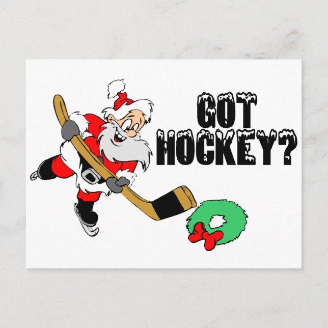 Postal Festiva Hockey Santa (Anverso)