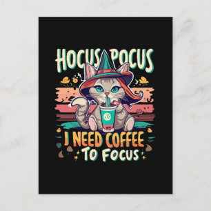 Postal Festiva Hocus Focus - Necesito café para concentrarme