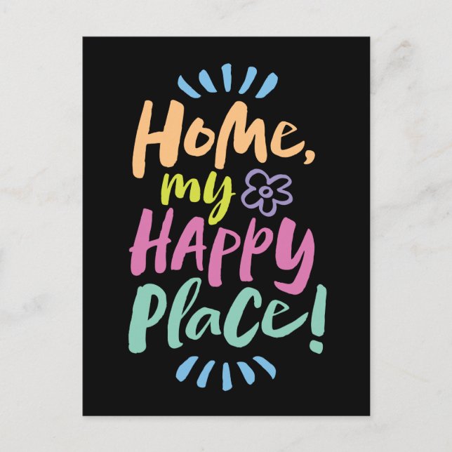 Postal Festiva ¡HOGAR, mi lugar feliz! Cabeza acogedora - Letter (Anverso)