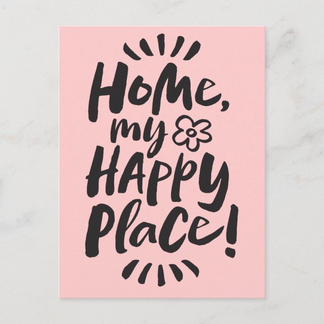 Postal Festiva ¡HOGAR, mi lugar feliz! Homebody - Moda Rosa (Anverso)