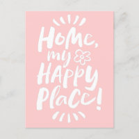 ¡HOGAR, mi lugar feliz! Letras rosadas chic de Sha