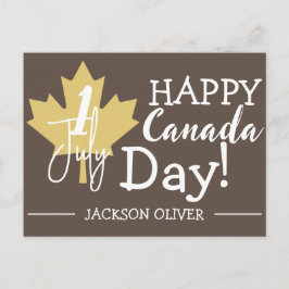 Postal Festiva Hoja de Arce de Canadá, Feliz día de Canadá, 1 de 