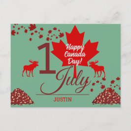 Postal Festiva Hoja de arce de Canadá, feliz día de la canadá, 1 