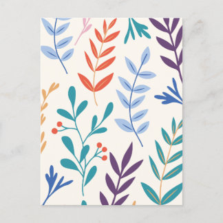 Postal Festiva Hoja floral minimalista