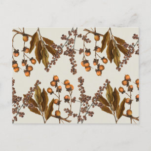 Postal Festiva Hojas de follaje de acuarela de otoño